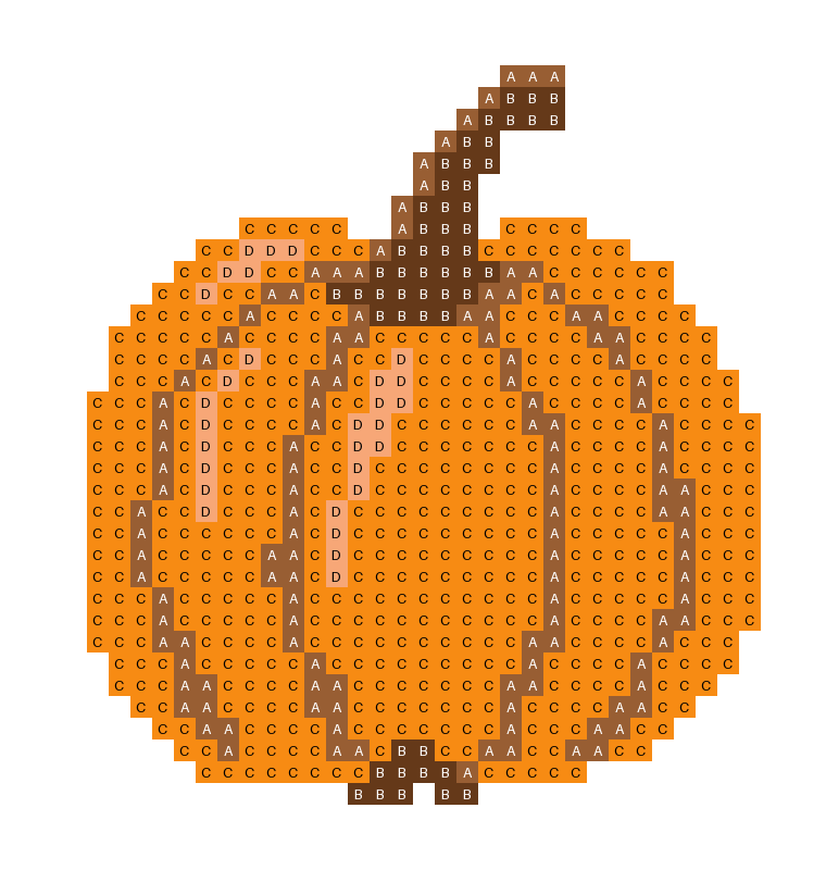 Pumpkin stitch chart