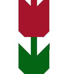 Stylised Block Tulip motif