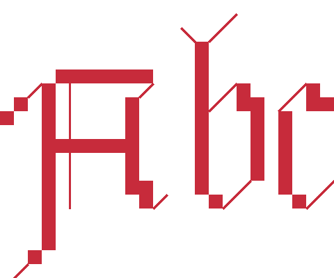 Gothic style lettering alphabet