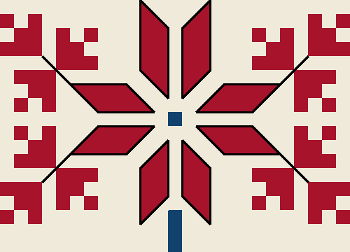 Star Flower with Sprigs motif